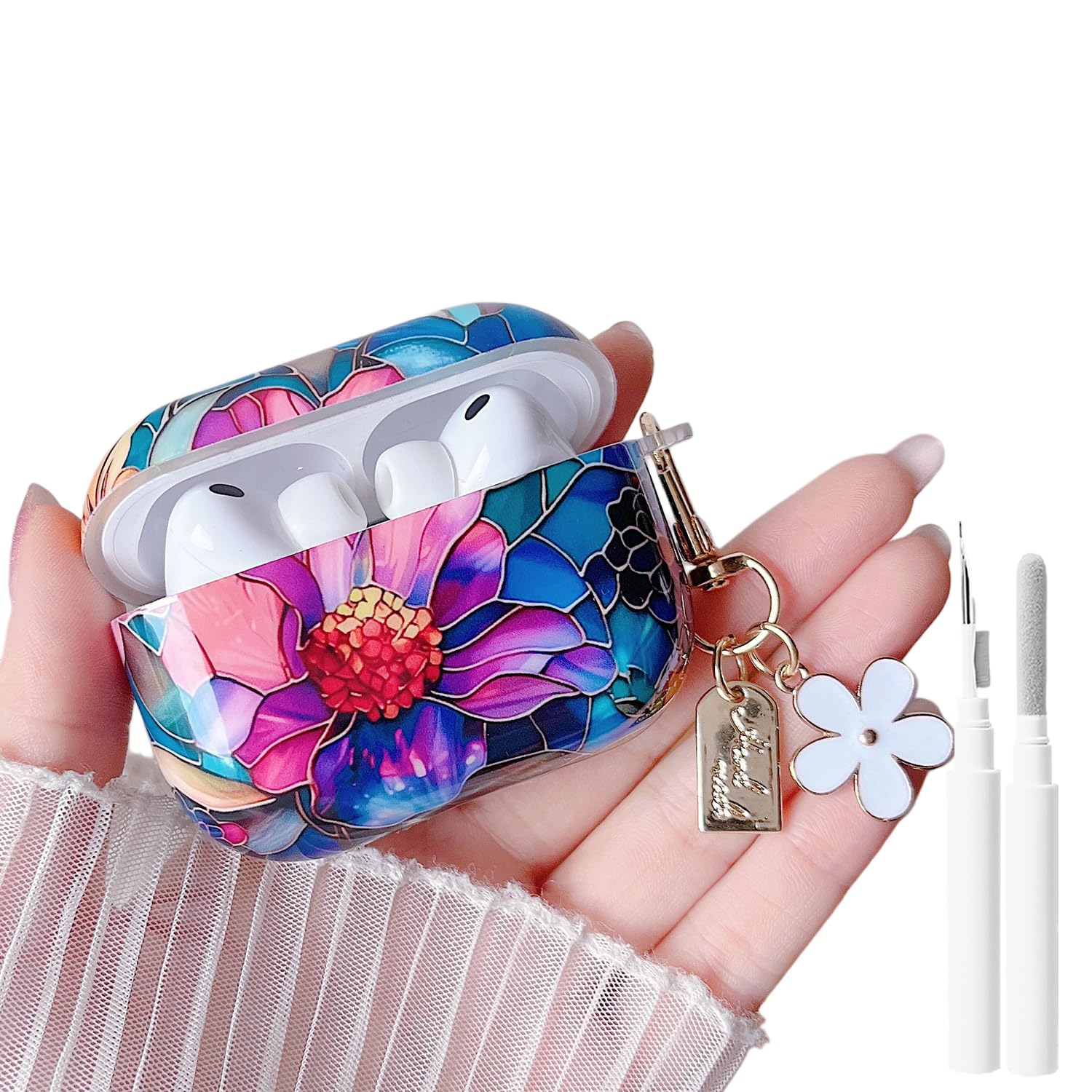 Amazon.co.jp: AirPods Pro 3用ステンドグラスフラワー クリーナー